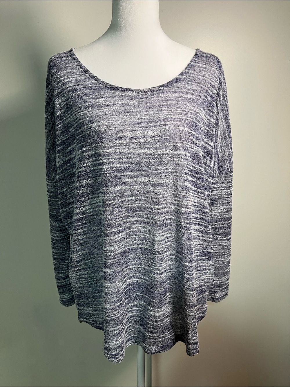 Olive & Oak Marled Scoop Neck Pullover - Gray/White